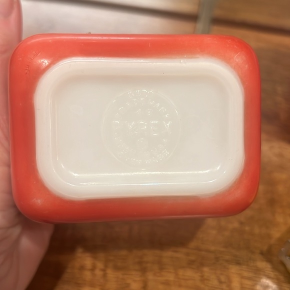 Vintage Red Pyrex Refrigerator Dishes- Set of Four - Picture 8 of 8